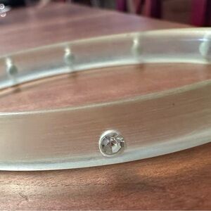 Light Green and Rhinestone Bangle Bracelet